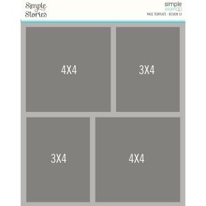 Simple Stories Simple Pages Page Template-(1) 2-4X4 & 2-3X4 (Pack of 3)