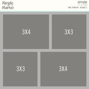 Simple Stories Simple Pages Page Template-(1) 2-3X4 & 2-3X3 (Pack of 3)