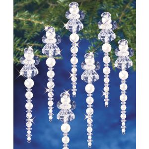 Holiday Beaded Ornament Kit-Icicle Angel Makes 24 (Pack of 1)