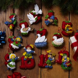 Bucilla Felt Ornaments Applique Kit Set Of 12-Twelve Days Of Christmas (Pack of 1)