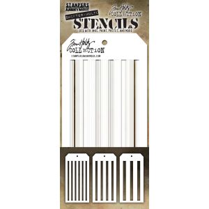 Tim Holtz Layered Stencil Set 3/Pkg-Shifter Stripes (Pack of 1)