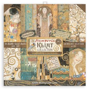 Stamperia Double-Sided Paper Pad 12X12 10/Pkg-Klimt, 10 Designs/1 Each