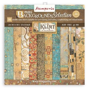 Stamperia Backgrounds Double-Sided Paper Pad 12X12 10/Pkg-Klimt (Pack of 1)