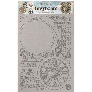 Stamperia Greyboard Cut-Outs A4 2mm Thick-Alarm Clock, Lady Vagabond Lifestyle