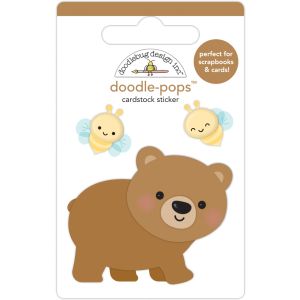 Doodlebug Doodle-Pops 3D Stickers-Honey Bear (Pack of 6)