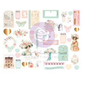 Peach Tea By Frank Garcia Chipboard Stickers 44/Pkg-Shapes W/Foil Accents,3 Pk