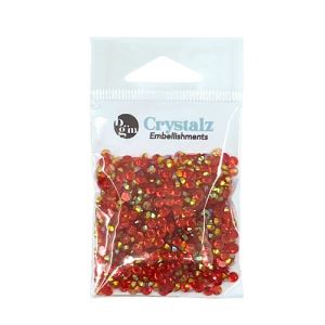 Buttons Galore Crystalz Clear Flat Back Gems-Cherry (Pack OF 6)