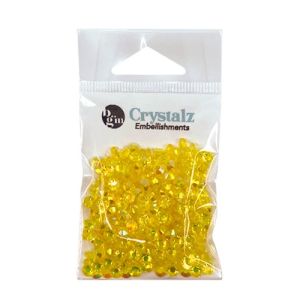 Buttons Galore Crystalz Clear Flat Back Gems-Lemon (Pack OF 6)