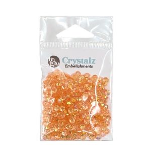 Buttons Galore Crystalz Clear Flat Back Gems-Peach (Pack OF 6)