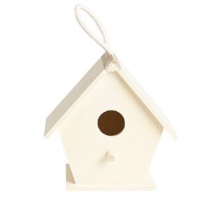 CousinDIY Unfinished Wood Birdhouse 5.1x3.3x5.5-Rose (Pack of 3)