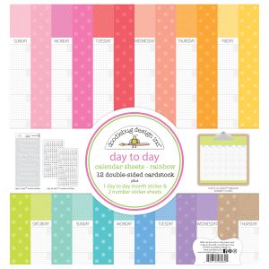 Doodlebug Day To Day Calendar Assortment Pack 12/Pkg-Rainbow (Pack of 1)