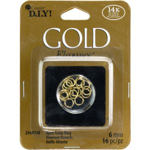 Cousin Gold Elegance Jump Rings 6mm 16/Pkg-14k Gold Plated (Pack of 3)
