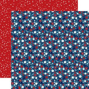 Stars And Stripes Forever Double-Sided Cardstock 12 X12 -Flowers For The Fourth (Pack of 25)