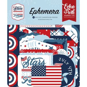 Echo Park Cardstock Ephemera 33/Pkg-Icons, Stars And Stripes Forever (Pack of 3)