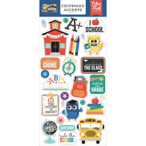 Echo Park Chipboard 6 X13 -Accents, Off To School (Pack of 3)