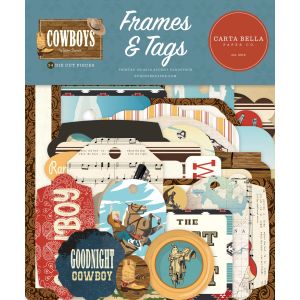 Carta Bella Cardstock Ephemera 33/Pkg-Frames & Tags, Cowboys (Pack of 3)
