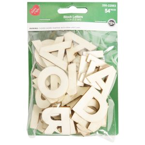 CousinDIY Unfinished Wood Alphabet Blocks 54/Pkg-1.25 (Pack of 6)