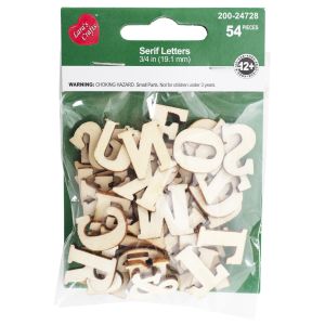 CousinDIY Unfinished Wood Alphabet Blocks .75 54/Pkg-Serif (Pack of 6)