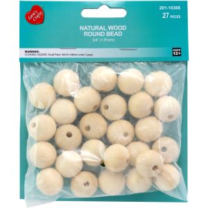 CousinDIY Wood Beads Value Pack 27/Pkg-19.1mm (Pack of 6)