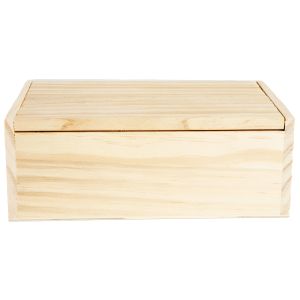 CousinDIY Unfinished Wood Box With Wood Hinge-Large (Pack of 4)