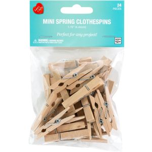 CousinDIY Mini Spring Clothespins 24/Pkg-Natural 1.75 (Pack of 6)