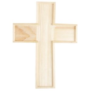 CousinDIY Unfinished Wood Shape-Cross With Raised Edges (Pack of 6)