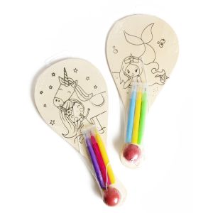 CousinDIY Paddle Ball Assortment-Mermaid & Unicorn (Pack of 6)
