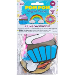 CousinDIY Pom-Pom Mosaic Kit 3/Pkg-Food (Pack of 6)