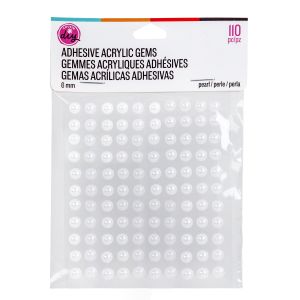 CousinDIY Acrylic Adhesive Gems 10mm-Pearl (Pack of 12)