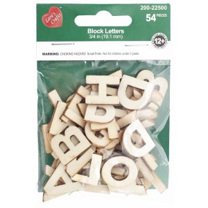 CousinDIY Unfinished Wood Alphabet Blocks 54/Pkg-0.75 (Pack of 6)