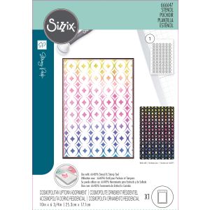 Sizzix A5 Cosmopolitan Stencil By Stacey Park-Uptown Adornment (Pack of 2)