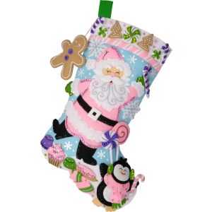 Bucilla Felt Stocking Applique Kit 18 Long-Lollipop Santa (Pack of 1)