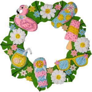 Bucilla Felt Wreath Applique Kit 16.5 Round-Summer (Pack of 1)