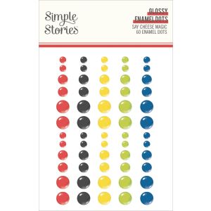 Say Cheese Magic Enamel Dots Embellishments-Glossy (Pack of 3)