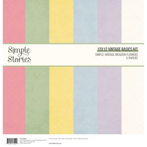 Simple Stories Vintage Basics Kit 12 X12 -Simple Vintage Meadows Flowers (Pack of 3)