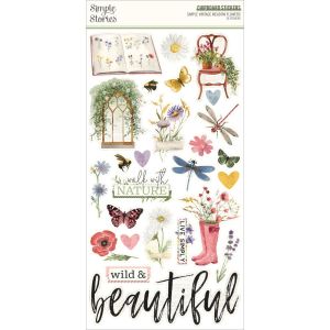 Simple Vintage Meadow Flowers Chipboard Stickers-6 X12 (Pack of 3)