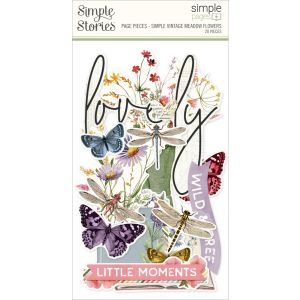 Simple Stories Simple Pages Page Pieces-Simple Vintage Meadow Flowers (Pack of 3)
