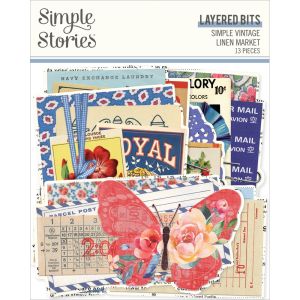 Simple Vintage Linen Market Bits & Pieces 13/Pkg-Layered (Pack of 3)