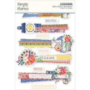 Simple Stories Sticker Book 12/Sheets-Simple Vintage Linen Market (Pack of 2)