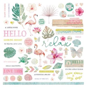 Coco Paradise Stickers 12 X12 -Elements (Pack of 4)