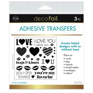 Deco Foil Adhesive Transfer Sheets 5.9 x 5.9 -Love & Kisses (Pack of 3)