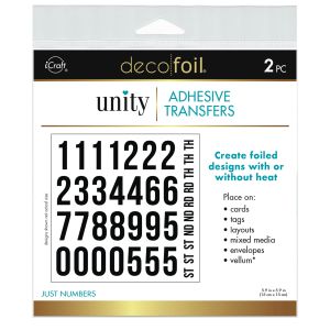 Deco Foil Adhesive Transfer Sheets by Unity 5.9 x 5.9 -Just Numbers (Pack of 3)