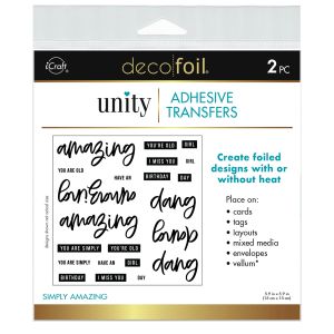 Deco Foil Adhesive Transfer Sheets by Unity 5.9 x 5.9 -Simply Amazing (Pack of 3)