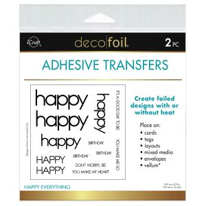 Deco Foil Adhesive Transfer Sheets 5.9 x 5.9 -Happy Everything (Pack of 3)
