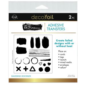 Deco Foil Adhesive Transfer Sheet by Brutus Monroe 5.9 X5.9 -Dazzling Doodles (Pack of 3)