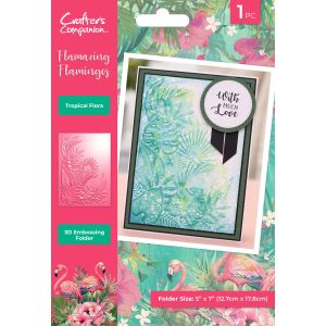 Flamazing Flamingos 3D Embossing Folder 5 X7 -Tropical Flora (Pack of 2)