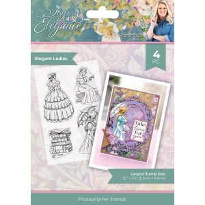 Sara Signature Age Of Elegance Photopolymer Stamps 6 X4 -Elegant Ladies (Pack of 1)