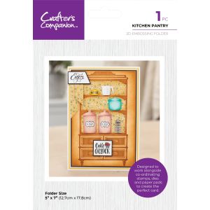 Crafter\'s Companion Kitchen 2D Embossing Folder 5 X7 -Kitchen Pantry (Pack of 3)