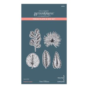 Spellbinders BetterPress Press Plate & Die Set-Tropical Leaves, Propagation Garden (Pack of 1)