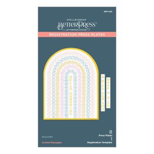 Spellbinders BetterPress Press Plate & Die Set-Arched messages Registration (Pack of 1)